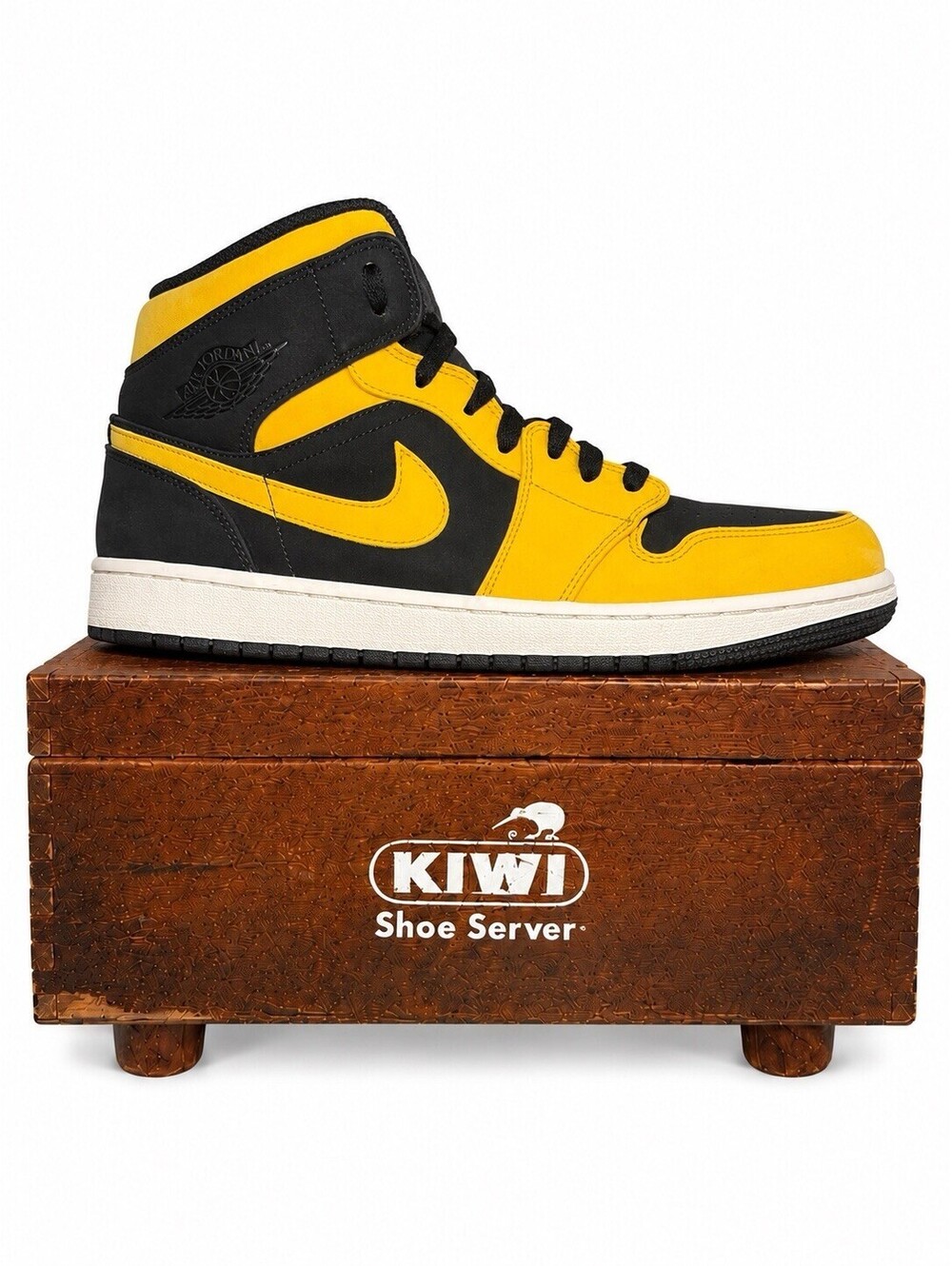 Air Jordan 1 Retro Mid Reverse New Love Black Yellow Men’s 12 554724-071